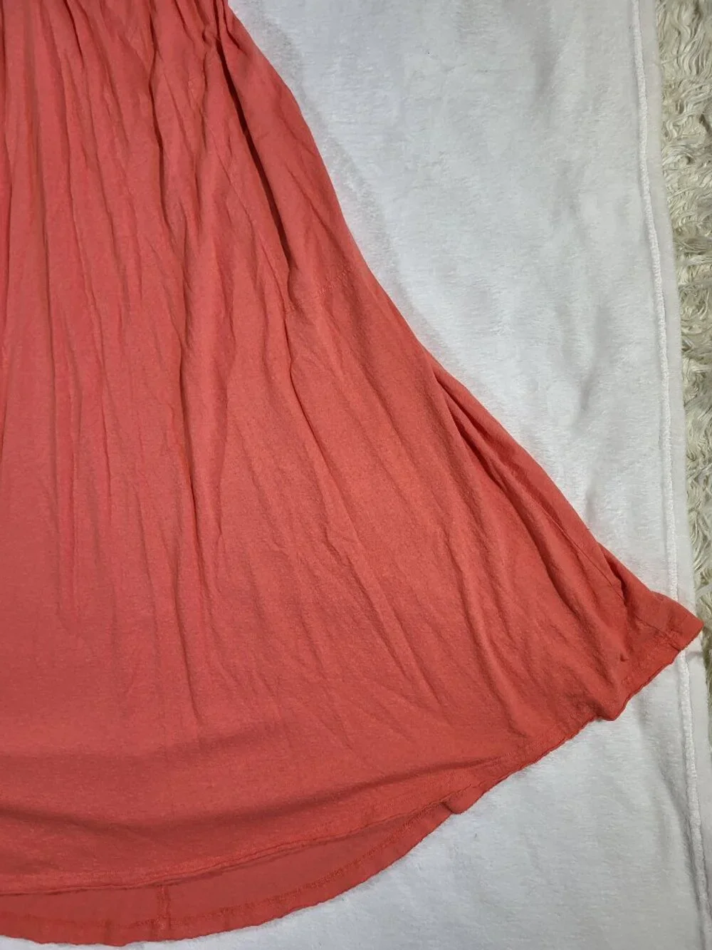 Free People Beach Coral Orange Maxi Dress – Strappy Boho Beach Cover-Up Small